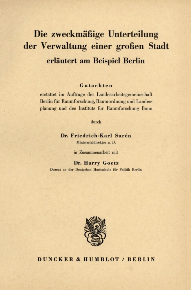 Die zweckmäßige Unterteilung der Verwaltung einer großen Stadt. main product photo