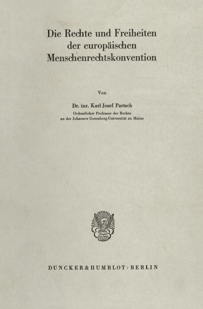Die Rechte und Freiheiten der europäischen Menschenrechtskonvention. main product photo