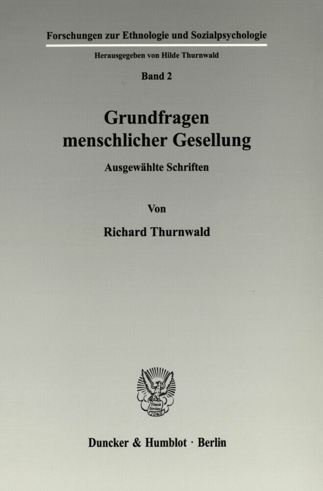 Grundfragen menschlicher Gesellung. main product photo