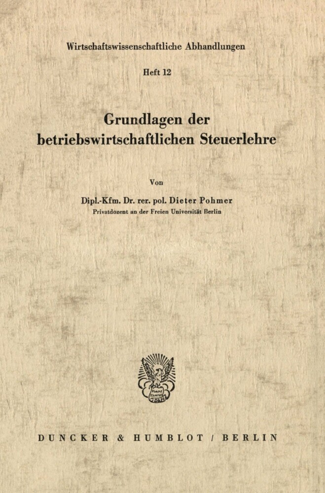 Grundlagen der betriebswirtschaftlichen Steuerlehre. main product photo