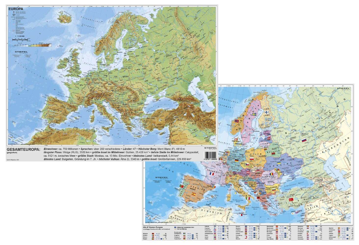 Europa physisch/politisch main product photo