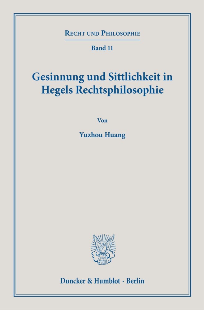 Gesinnung und Sittlichkeit in Hegels Rechtsphilosophie. main product photo