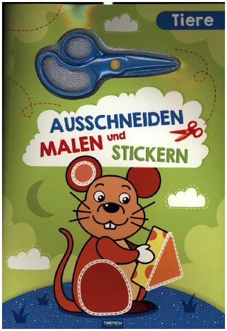 Trötsch Bastelbuch mit Schere Ausschneiden, Malen und Stickern Tiere main product photo