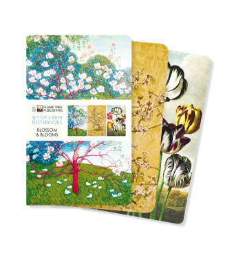 Dreier Set Mini-Notizbücher: Blüten und Blumen