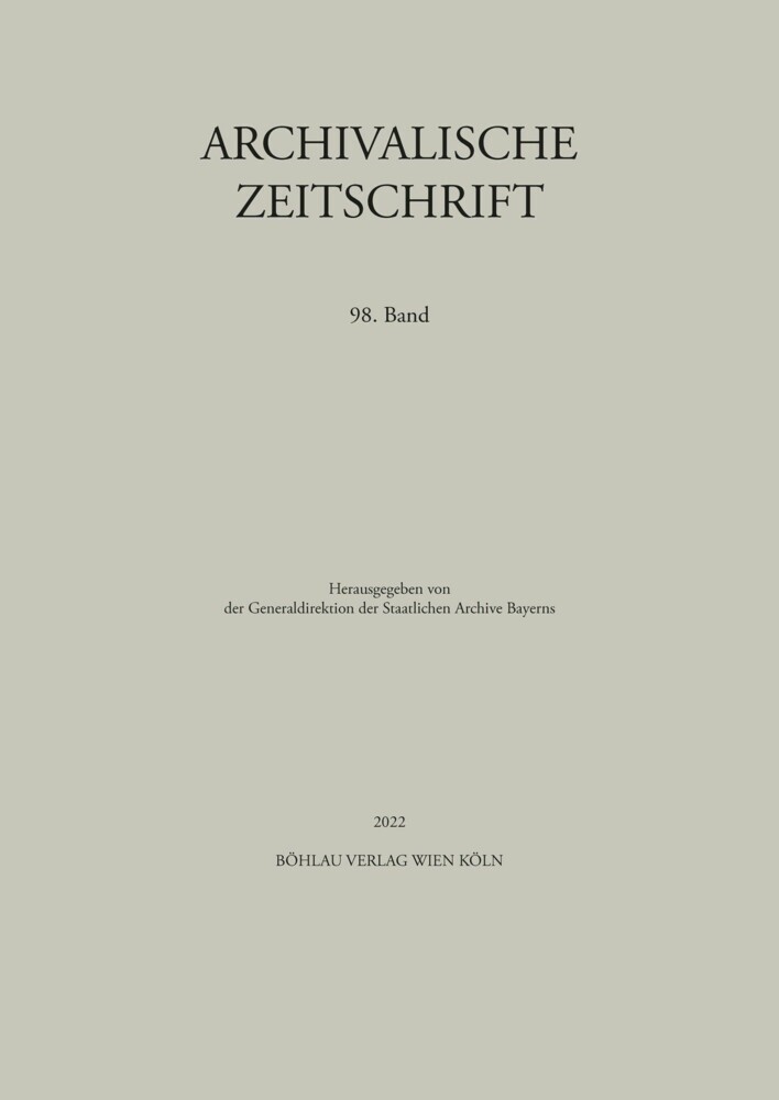 Archivalische Zeitschrift 98 (2022) main product photo