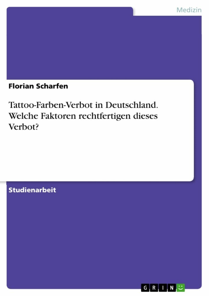Tattoo-Farben-Verbot in Deutschland. Welche Faktoren rechtfertigen dieses Verbot? main product photo