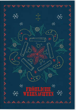VE Weihnachten Klappkarte Motiv Fröhliche Weihnachten 5 Ex.