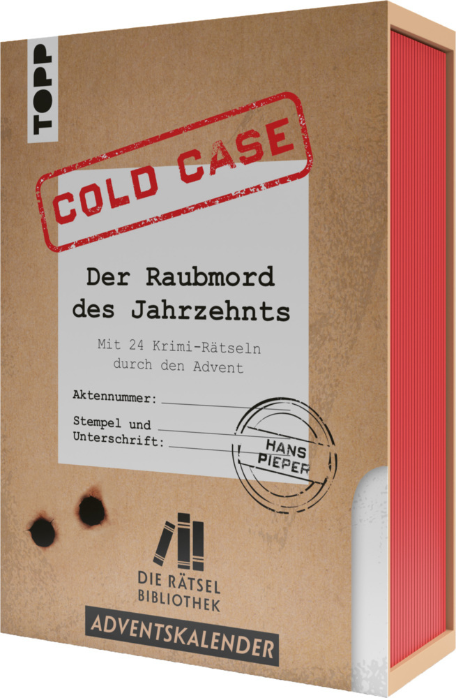 Die Rätselbibliothek. Adventskalender - Cold Case: Der Raubmord des Jahrzehnts: Mit 24 Krimi-Rätseln durch den Advent main product photo