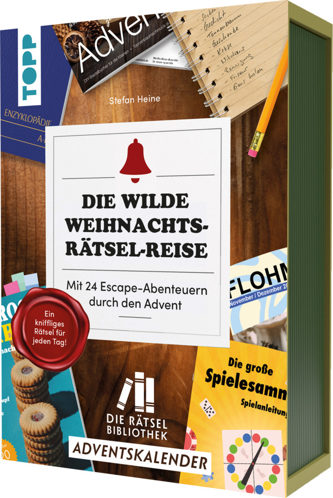 Die Rätselbibliothek. Adventskalender - Die wilde Weihnachts-Rätsel-Reise. Mit 24 Escape-Abenteuern durch den Advent main product photo