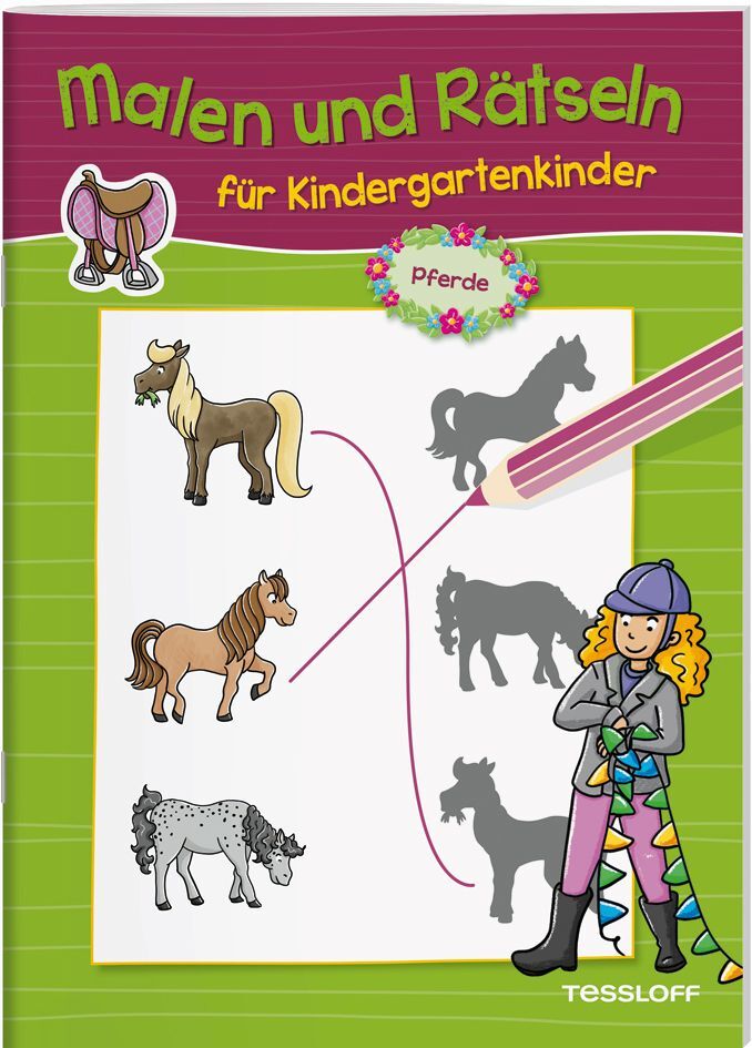Malen und Rätseln für Kindergartenkinder. Pferde main product photo