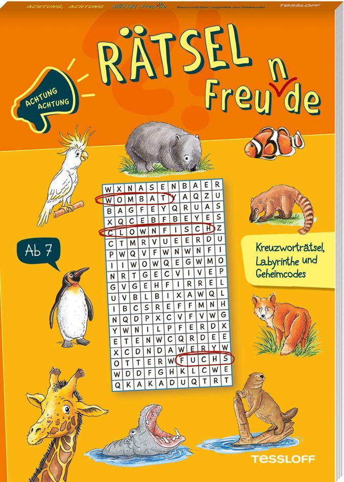 Achtung, Achtung Rätselfreu(n)de. Kreuzworträtsel, Labyrinthe und Geheimcodes main product photo