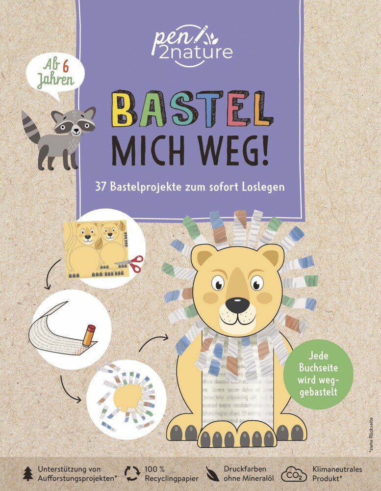 Bastel mich weg! Nachhaltiges Bastelbuch für Kinder ab 6 Jahren main product photo
