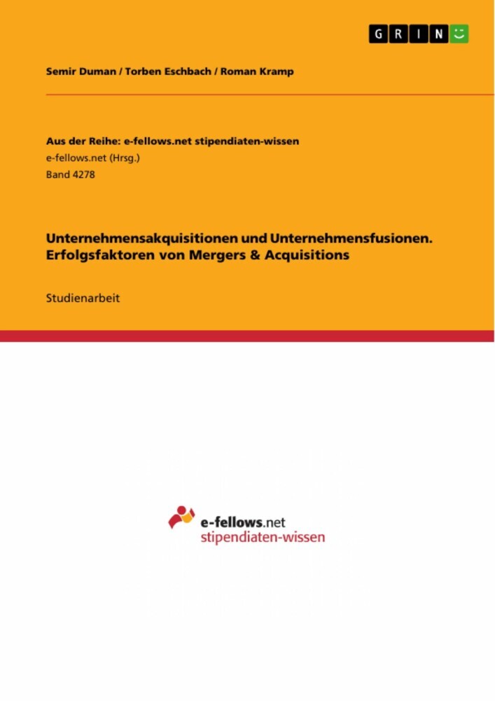 Unternehmensakquisitionen und Unternehmensfusionen. Erfolgsfaktoren von Mergers & Acquisitions main product photo