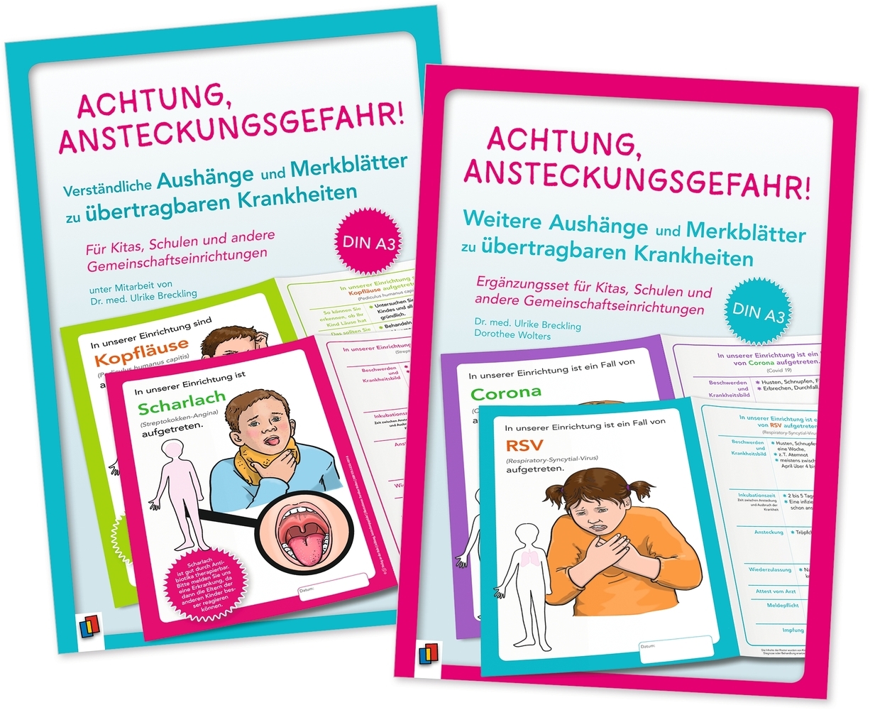 Paket: Achtung, Ansteckungsgefahr! - 24 verständliche Aushänge und Merkblätter zu übertragbaren Krankheiten main product photo