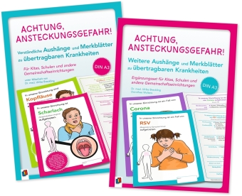Paket: Achtung, Ansteckungsgefahr! - 24 verständliche Aushänge und Merkblätter zu übertragbaren Krankheiten