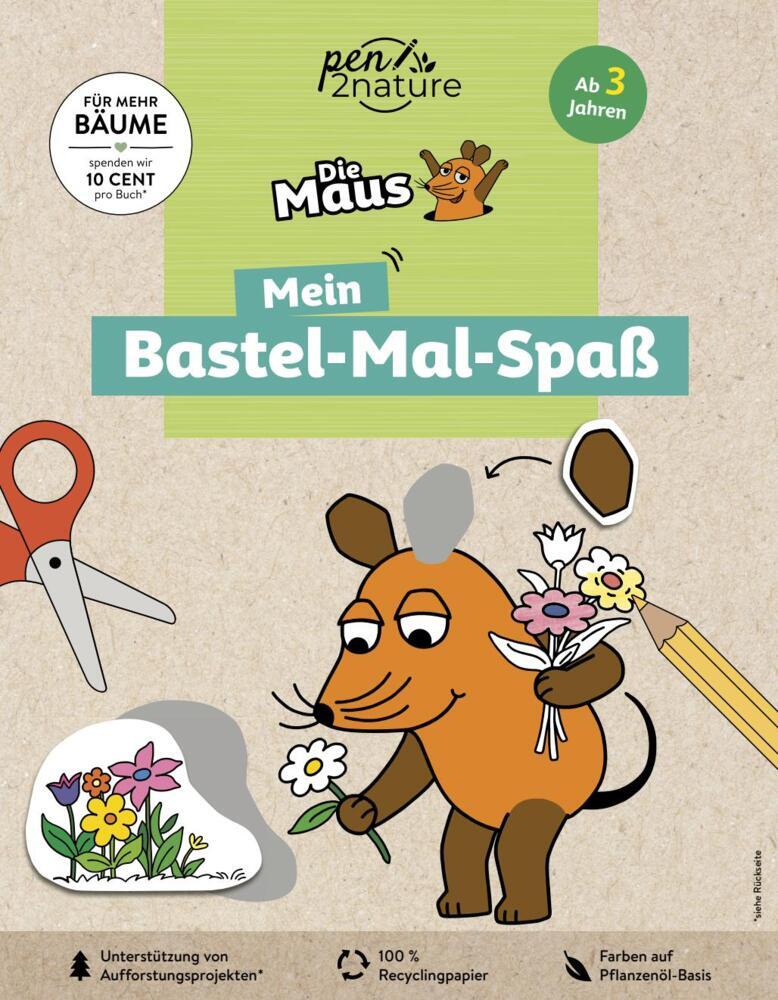 Die Maus: Mein Bastel-Mal-Spaß. Bastelbuch für Kinder ab 3 Jahren main product photo