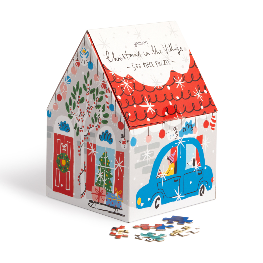 Christmas in the Village 500 Piece House Puzzle main product photo