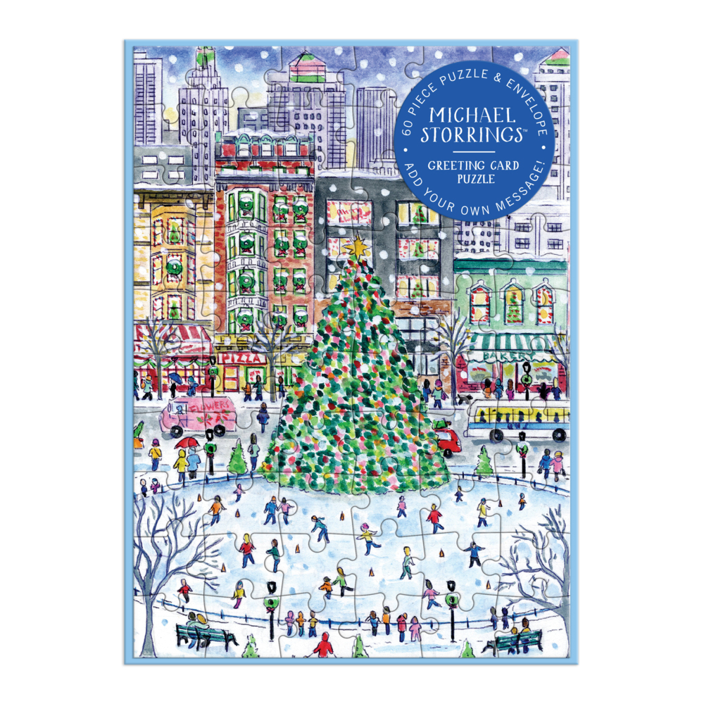 Michael Storrings Christmas in the City Greeting Card Puzzle main product photo