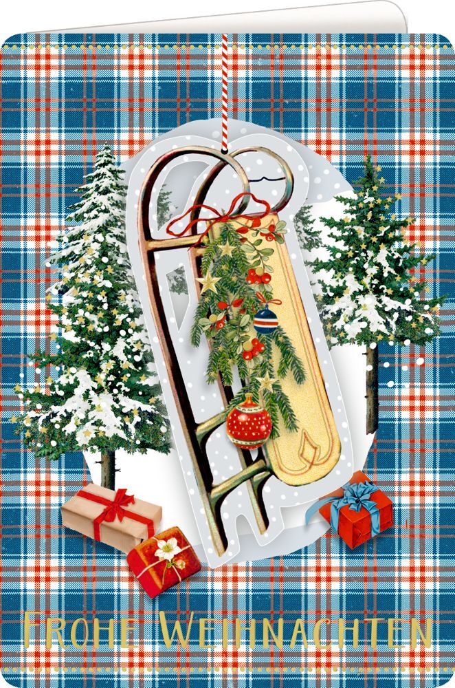 Weihnachtskarte Schlitten main product photo