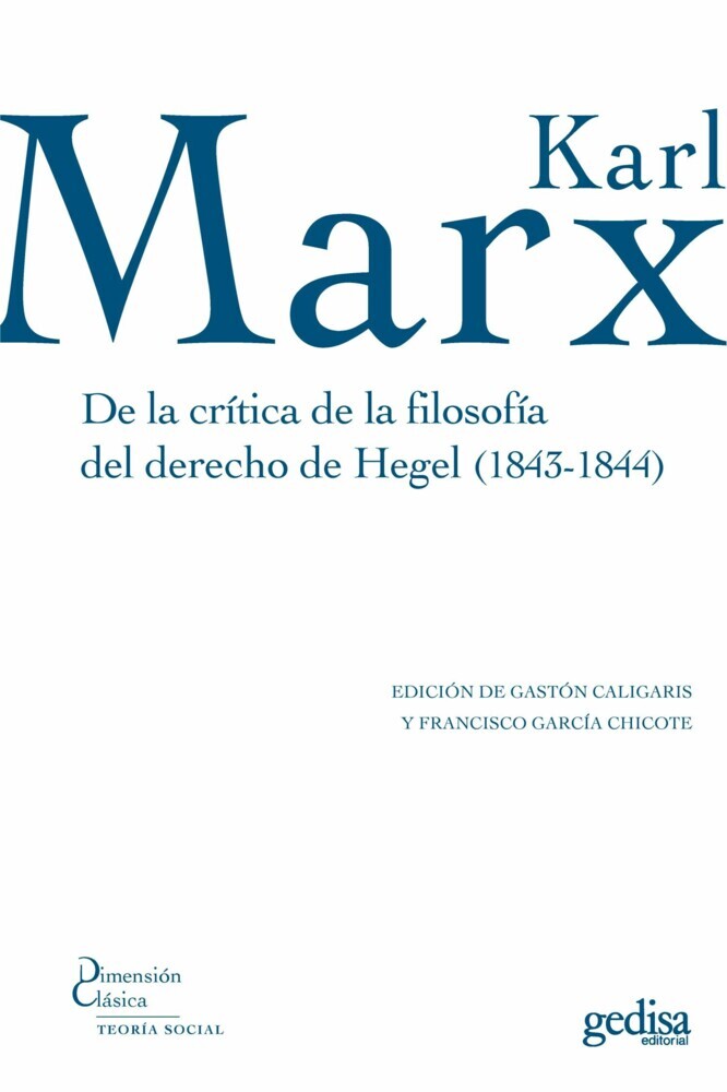 De la crítica de la filosofía del derecho de Hegel (1843-1844) main product photo