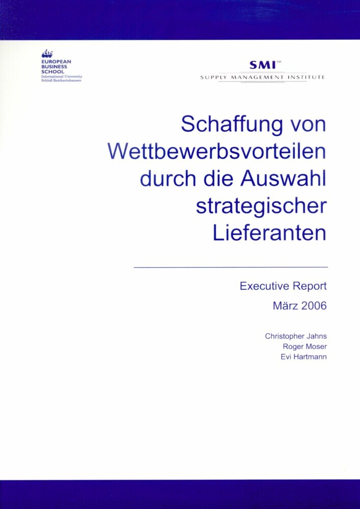 Schaffung von Wettbewerbsvorteilen durch die Auswahl strategischer Lieferanten. main product photo