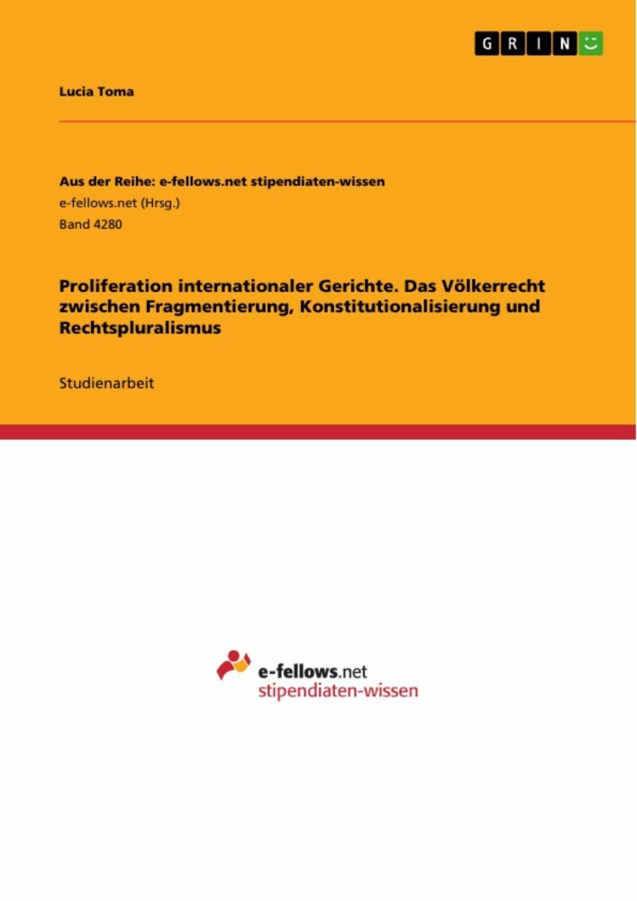 Proliferation internationaler Gerichte. Das Völkerrecht zwischen Fragmentierung, Konstitutionalisierung und Rechtspluralismus main product photo