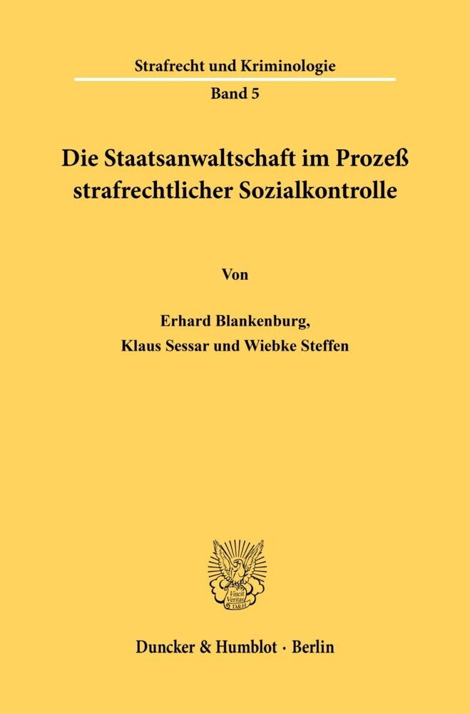 Die Staatsanwaltschaft im Prozeß strafrechtlicher Sozialkontrolle. main product photo