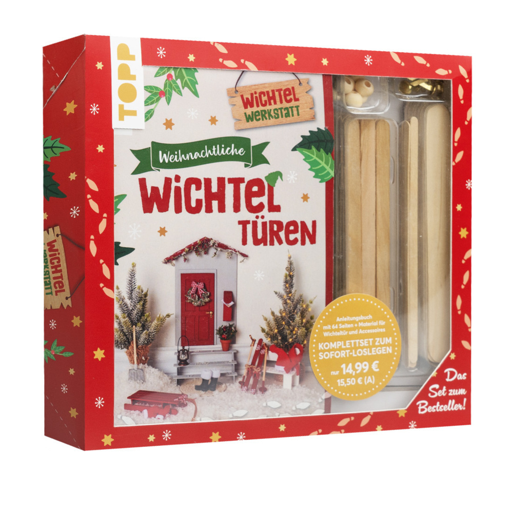 Kreativ-Set Weihnachtliche Wichteltüren. Anleitungsbuch + Material. Set zum Buch main product photo
