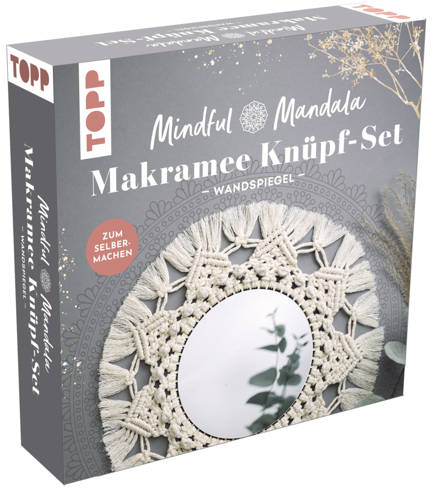 Mindful Mandala - Makramee-Knüpf-Set: Wandspiegel. Mit Anleitung und Material zum Selberknüpfen main product photo