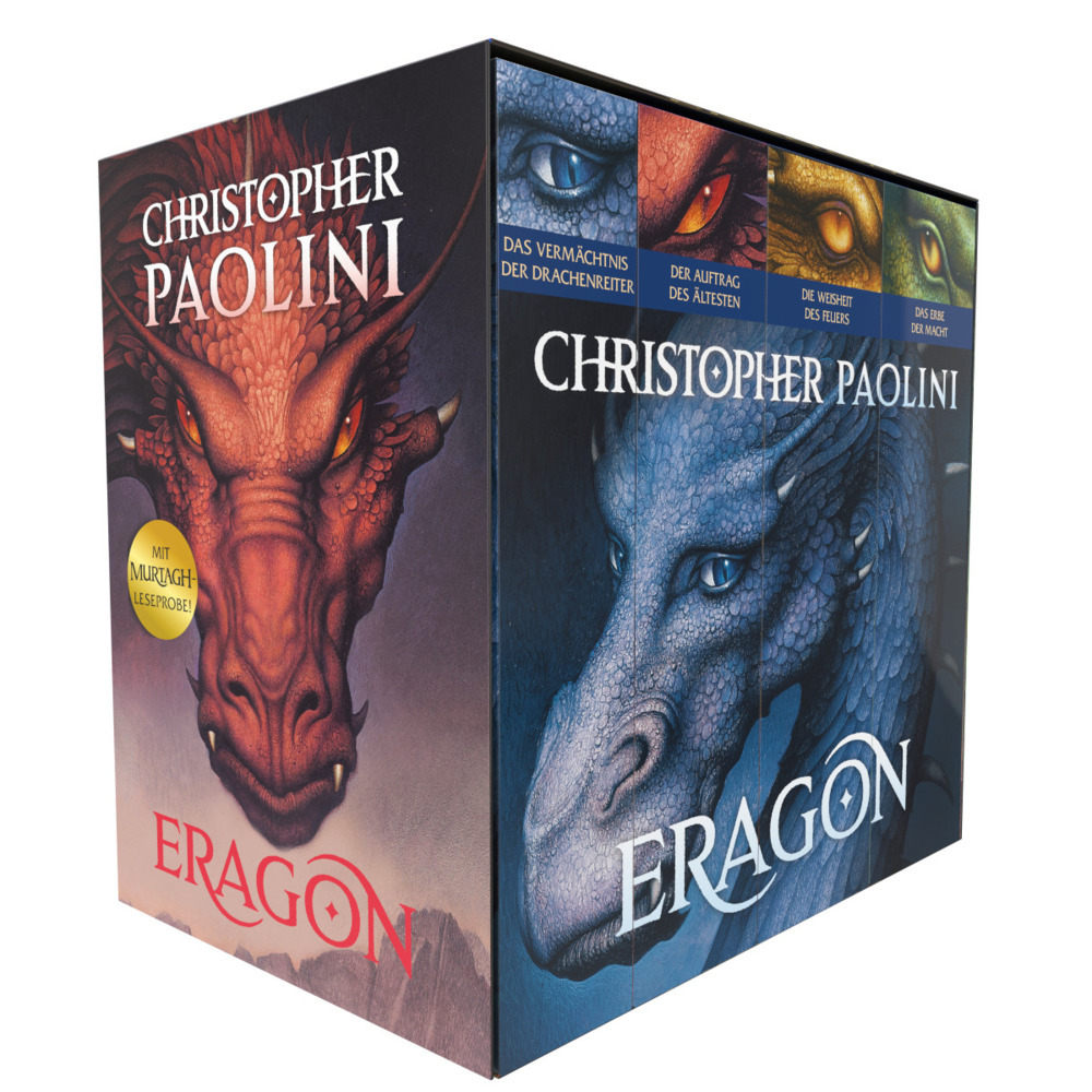 Christopher Paolini: Eragon. Vier Bände im Taschenbuch-Schuber: Das Vermächtnis der Drachenreiter, Der Auftrag der Ältesten, Die Weisheit des Feuers, Das Erbe der Macht main product photo