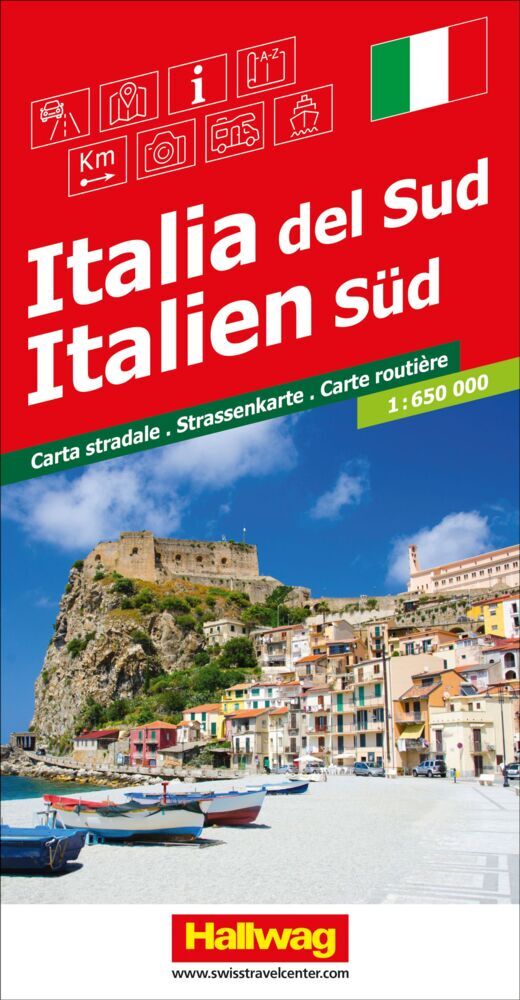 Hallwag Strassenkarte Italien Süd 1:650.000 main product photo