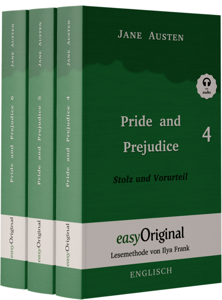 Pride and Prejudice / Stolz und Vorurteil - Teile 4-6 Softcover (Buch + 3 MP3 Audio-CD) - Lesemethode von Ilya Frank - Zweisprachige Ausgabe Englisch-Deutsch, m. 1 Audio-CD, m. 1 Audio, m. 1 Audio, 3 Teile main product photo