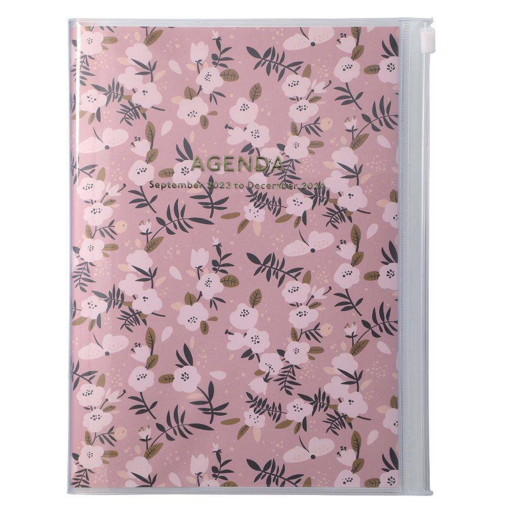 MARK'S 2023/2024 Taschenkalender A5 vertikal, Flower Pattern, Pink main product photo