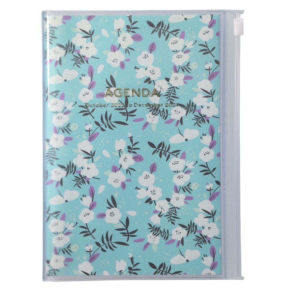 MARK'S 2023/2024 Taschenkalender B6 vertikal, Flower Pattern, Turqoise main product photo
