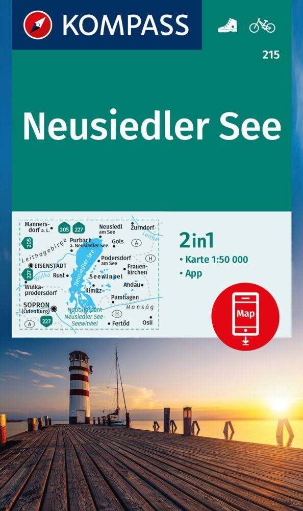 KOMPASS Wanderkarte 215 Neusiedler See 1:50.000 main product photo