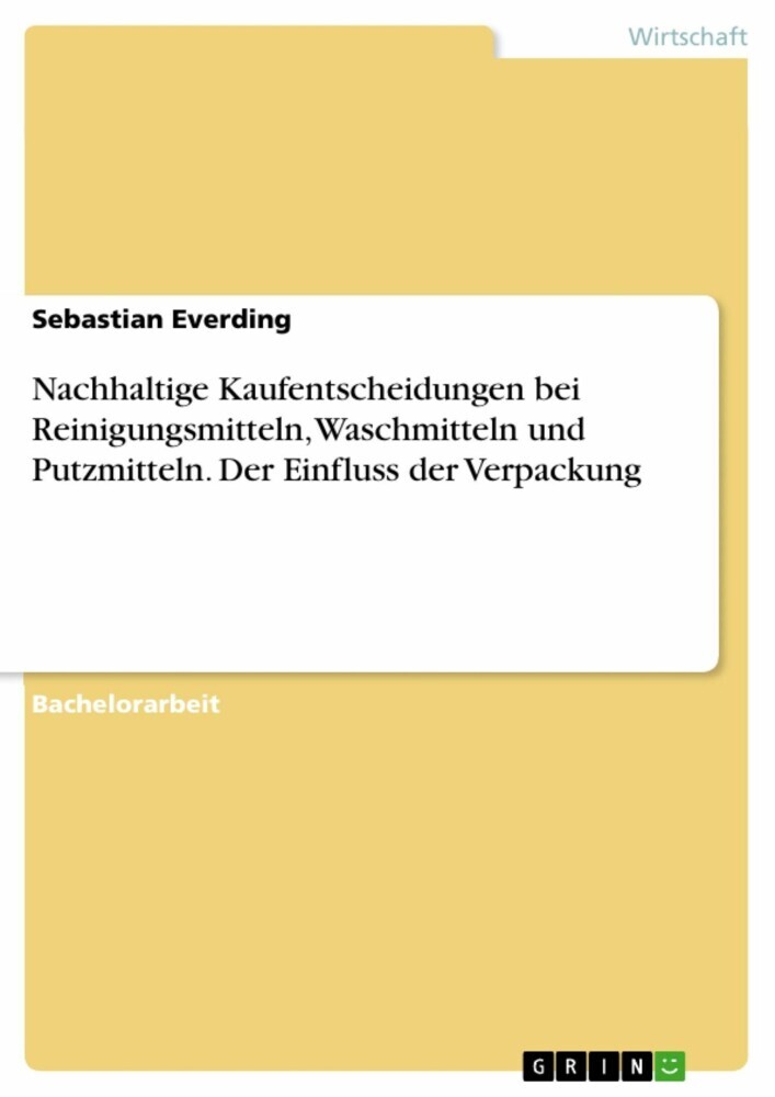 Nachhaltige Kaufentscheidungen bei Reinigungsmitteln, Waschmitteln und Putzmitteln. Der Einfluss der Verpackung main product photo