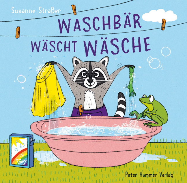Waschbär wäscht Wäsche main product photo