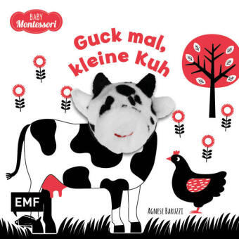 Kontrastbuch für Babys mit Fingerpuppe: Guck mal, kleine Kuh