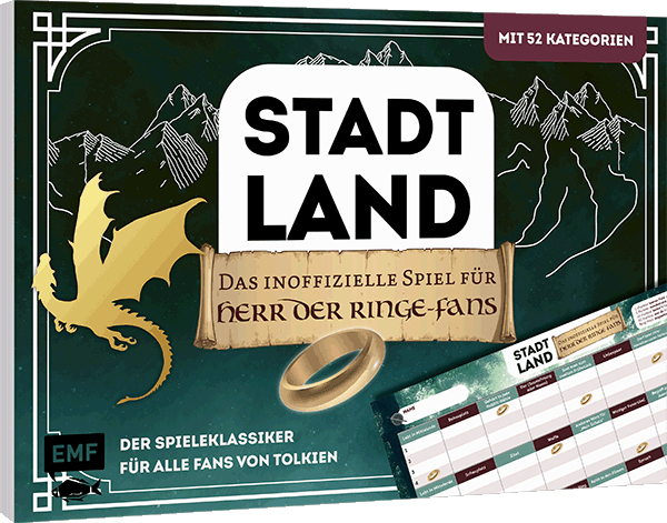 Stadt, Land, das inoffizielle Spiel für Herr der Ringe-Fans - Der Spieleklassiker für alle Fans von Tolkien main product photo