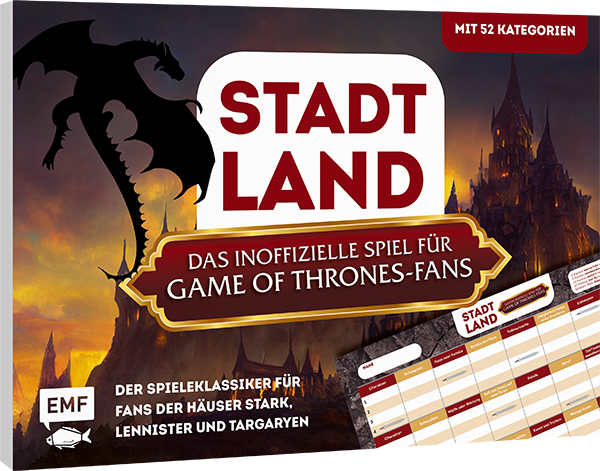 Stadt, Land, das inoffizielle Spiel für Game of Thrones-Fans - Der Spieleklassiker für Fans der Häuser Stark, Lannister und Targaryen main product photo