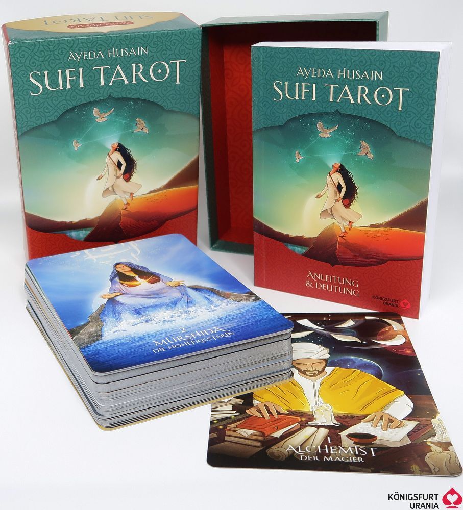 Sufi-Tarot - Der Weg des Herzens: 78 Tarotkarten mit Anleitung, m. 1 Buch, m. 78 Beilage, 2 Teile main product photo