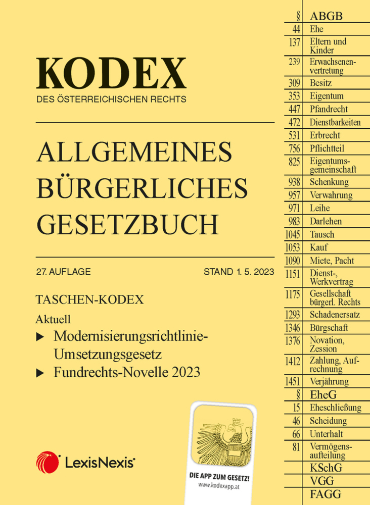 Taschen-Kodex ABGB 2023 - inkl. App main product photo