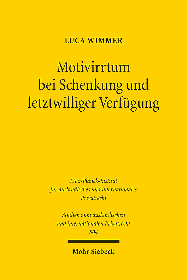Motivirrtum bei Schenkung und letztwilliger Verfügung main product photo