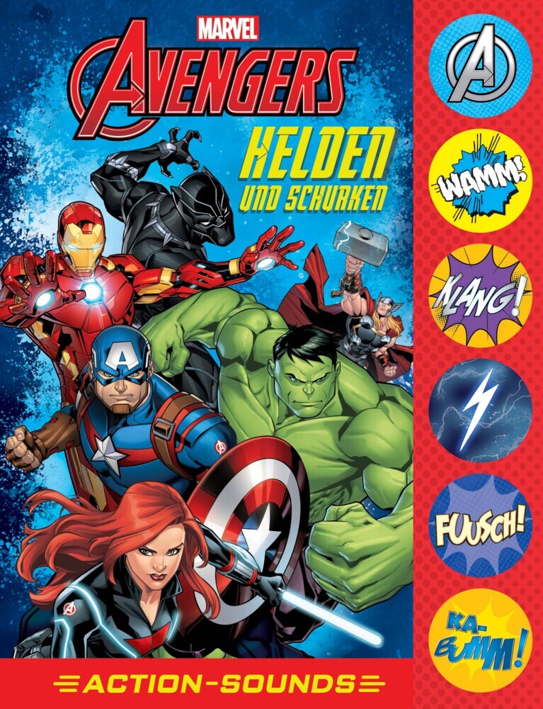 Marvel Avengers - Helden und Schurken - Action-Soundbuch mit 6 Geräuschen und 4 Comicgeschichten für Kinder ab 6 Jahren main product photo