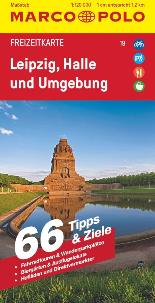 MARCO POLO Freizeitkarte 19 Leipzig, Halle und Umgebung 1:120.000 main product photo