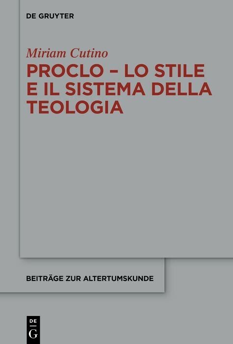 Proclo - Lo stile e il sistema della teologia main product photo