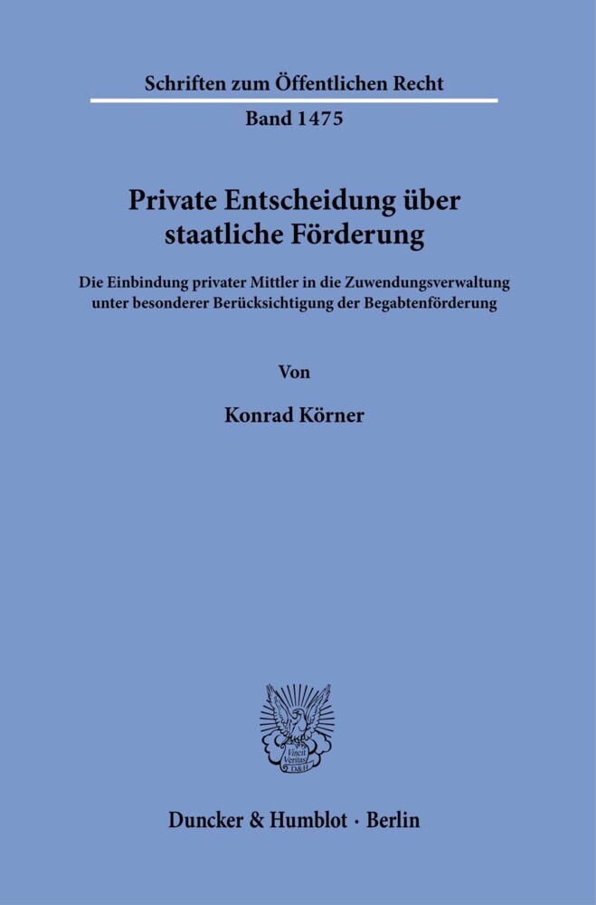 Private Entscheidung über staatliche Förderung. main product photo