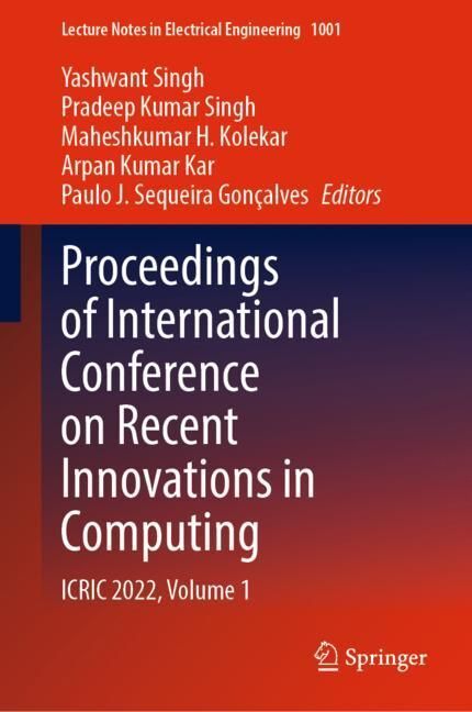 Proceedings of International Conference on Recent Innovations in Computing main product photo