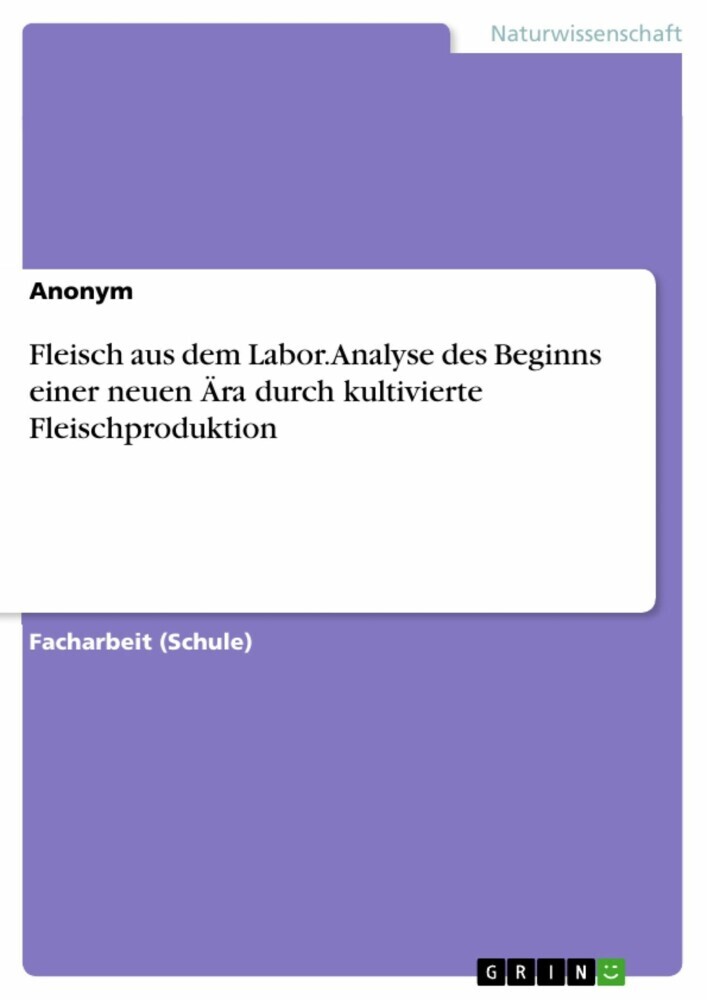 Fleisch aus dem Labor. Analyse des Beginns einer neuen Ära durch kultivierte Fleischproduktion main product photo