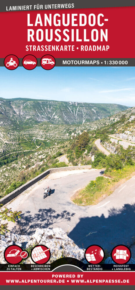MoTourMaps Languedoc-Roussillon Auto- und Motorradkarte 1:330.000 main product photo